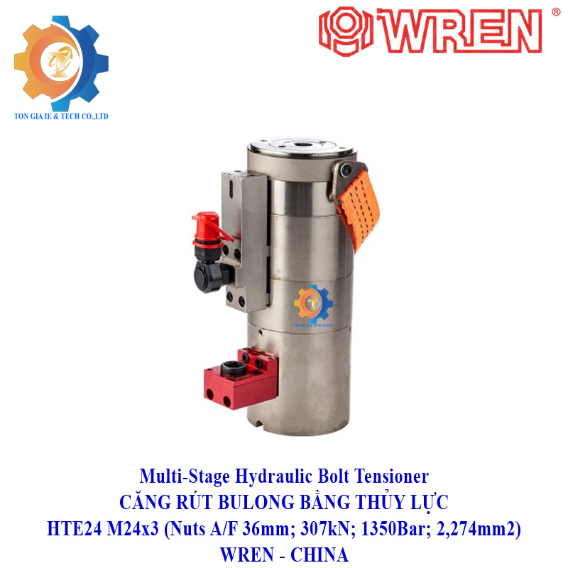 Căng rút bulong bằng thủy lực HTE24 M24x3 Wren China - Ảnh 3