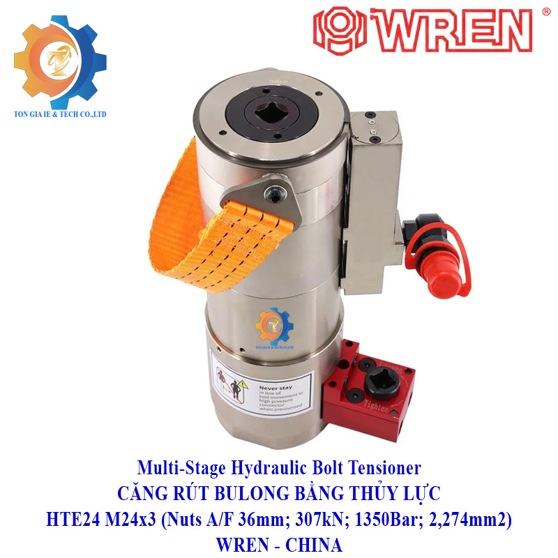 Căng rút bulong bằng thủy lực HTE24 M24x3 Wren China - Ảnh 6