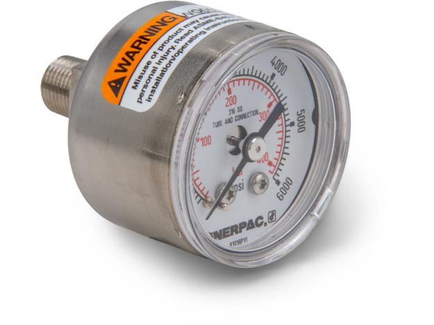 1534R, Hydraulic Pressure Gauge, 1.5 in. Face, Rear Mount, 6,000 maximum psi - Enerpac