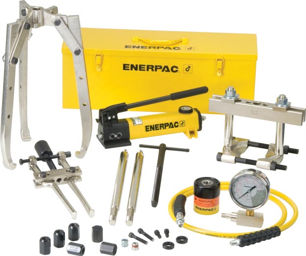 BHP1752, 14 Ton, Hydraulic Master Puller Set with Hand Pump - Enerpac