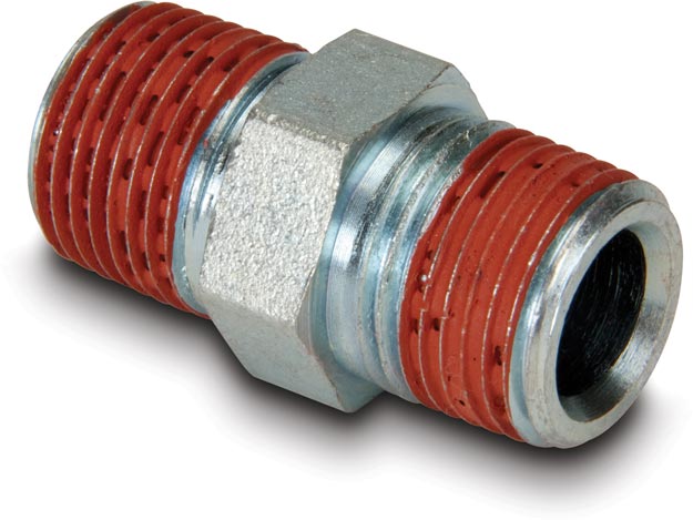 FZ1617, High Pressure Fitting, Hex Nipple, 10,000 psi Maximum Operating Pressure, Connection from 3/8" NPTF Male to 3/8" NPTF Male - Enerpac