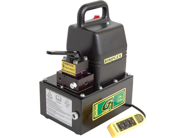 G1141, Electric Hydraulic Pump, 4/4 Manual Valve, 19 in3/min (311,4 cm3/min) Oil Flow at 10,000 psi (700 bar), 1 Gallon (3,79 l) Usable Oil, 115V | Simplex - Simplex