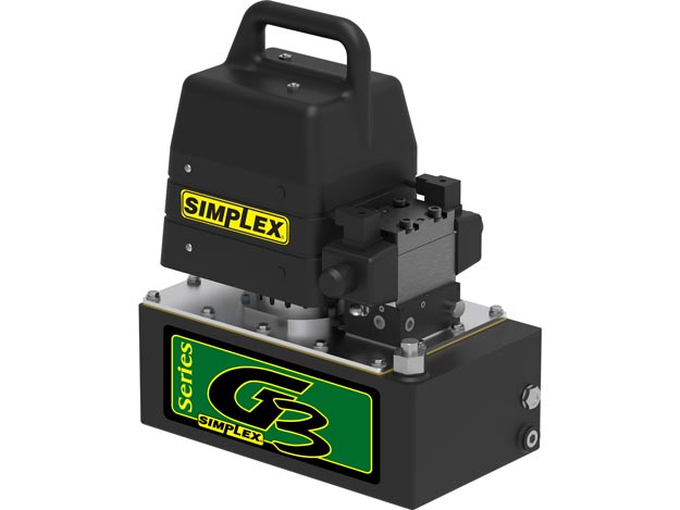 G3162, Electric Hydraulic Pump, 3/3 Solenoid Valve, 46 in3/min (753,8 cm3/min) Oil Flow at 10,000 psi (700 bar), 1.5 Gallon (5,68 l) Usable Oil, 115V | Simplex - Simplex