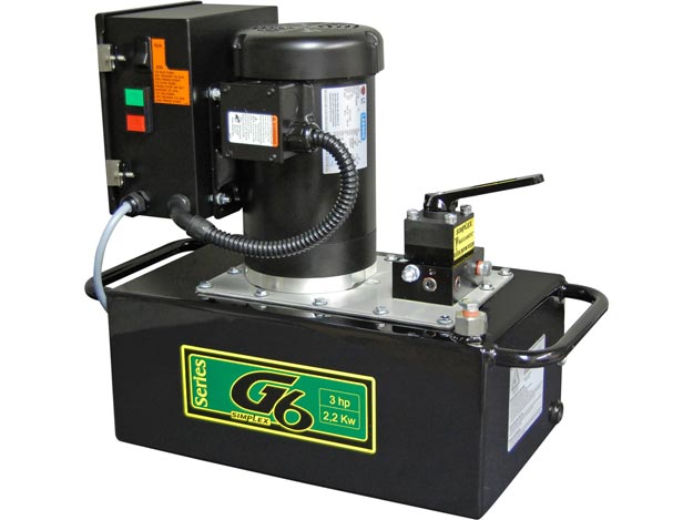 G6347L, Electric Hydraulic Pump, 4/3 Locking Valve, 100 in3/min (1638,7 cm3/min) Oil Flow at 10,000 psi (700 bar), 20 (75,71 l) Gallon Usable Oil, 230V | Simplex - Simplex