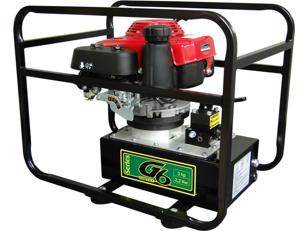 G6833, Gas Hydraulic Pump, 163 c.c (cm3) Motor, 3/3 Valve, 100 in3/min (1638,7 cm3/min) Oil Flow at 10,000 psi (700 bar), 2.5 Gallon (9,46 l) Usable Oil | Simplex - Simplex