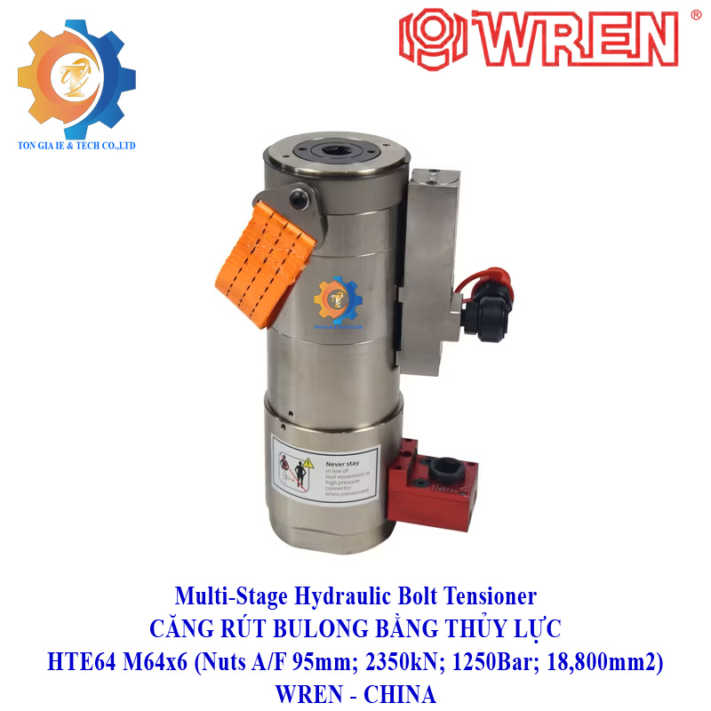Căng rút bulong bằng thủy lực HTE64 M64x6 Wren China - Ảnh 2
