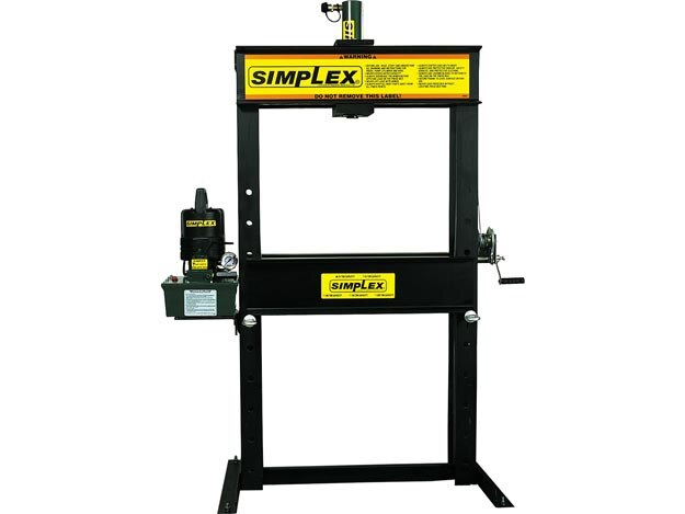 IMD3014, 30 Ton (266,9 kN), H-Frame Hydraulic Press with RDA3014 Double-Acting Cylinder and P140D Manual Pump | Simplex - Simplex