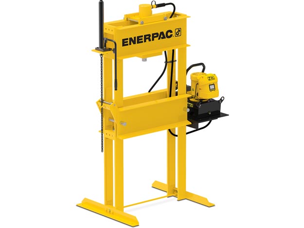 IPE5010, 50 Ton, H-Frame Hydraulic Press with Electric Pump and Electric Valve - Enerpac
