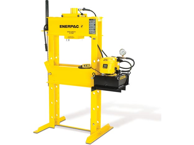 IPE5060, 50 Ton, H-Frame Hydraulic Press with Electric Pump and Electric Valve - Enerpac