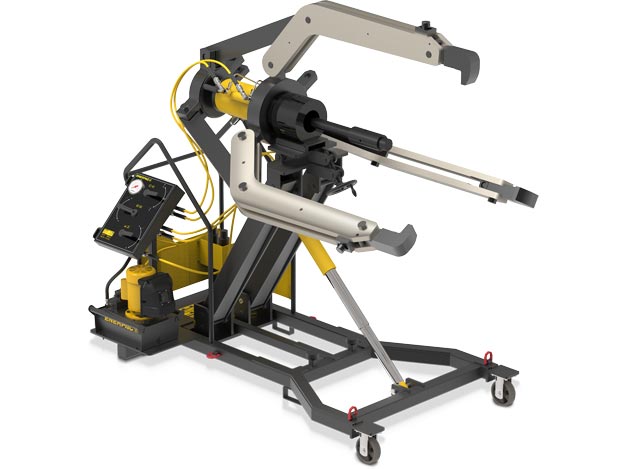 LGH3100B, 100 Ton, 3 Jaw, Hydraulic Lock-Grip Puller Set with Cart and Electric Pump, 115V - Enerpac