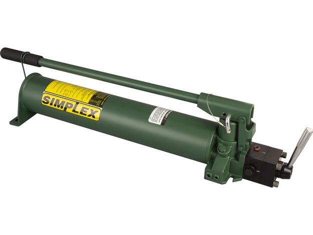 P143D, Two Speed, Heavy Duty Steel Hydraulic Hand Pump, 0.24 in3 (4 cm3) Oil Flow per Stroke at 10,000 psi (700 bar), 159 in3 (2600 cm3) Usable Oil, For use with Double-Acting Tools | Simplex - Simplex