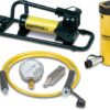 SCH202FP, 20 Ton, 2 in Stroke, Hollow Hydraulic Cylinder and Foot Pump Set - Enerpac
