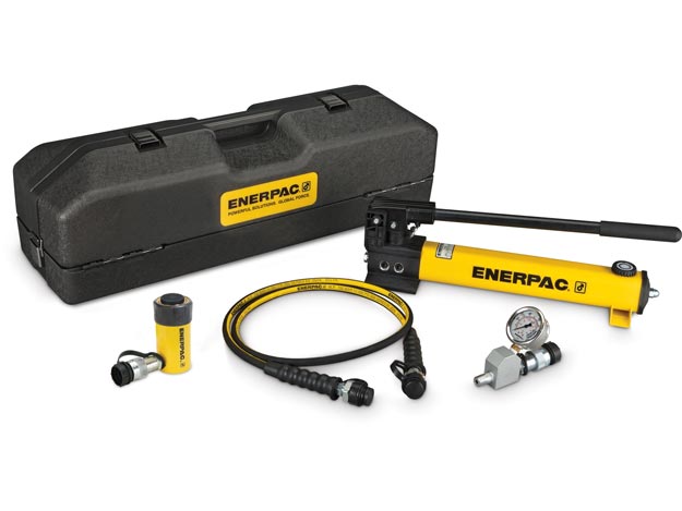 SCR102TB, 10 Ton, 2.13 in Stroke, Hydraulic Cylinder and Hand Pump Set - Enerpac