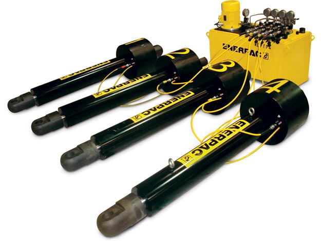 SHS45560AW, Synchronous Hoist System, 4 Cylinders, 240 Ton Capacity, 59 in Stroke, Automatic Control System, 400 VAC, 50 Hz - Enerpac