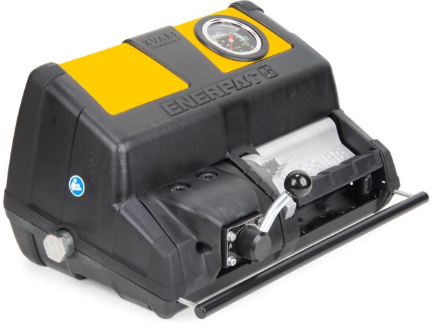 XA12VG, Air Driven Hydraulic Pump, 4/3 Valve, 122 in3 Usable Oil, Integrated Pressure Gauge, For use with Double-Acting Cylinder or Tool - Enerpac