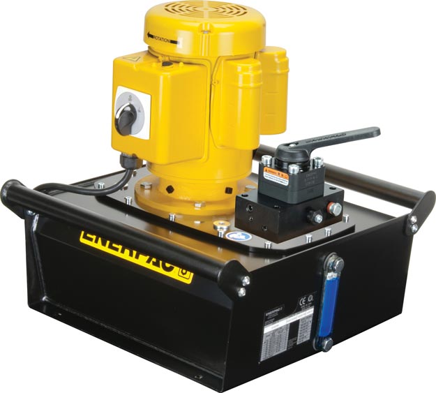 ZE3340LB, Electric Hydraulic Pump, 3/3 Manual Valve, Electric Box and LCD, 10.0 gallon Usable Oil, 40 in3/min Oil Flow at 10,000 psi, 115V - Enerpac