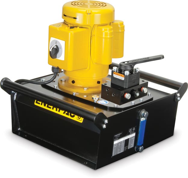 ZE5440MG, Electric Hydraulic Pump, 4/3 Manual Valve, without Electric Box or LCD, 10.0 gallon Usable Oil, 120 in3/min Oil Flow at 10,000 psi, 208-240V - Enerpac