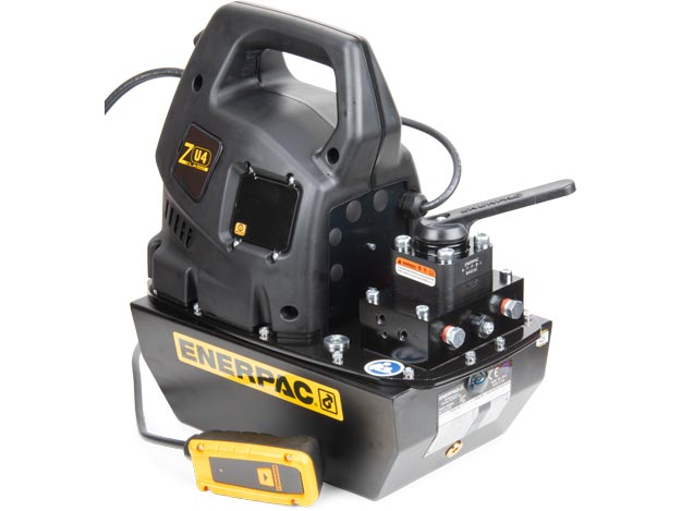 ZU4408JB, Electric Hydraulic Pump, Standard, 4/3 Manual Valve with Pendant, 115V, 2.0 gallon Usable Oil - Enerpac